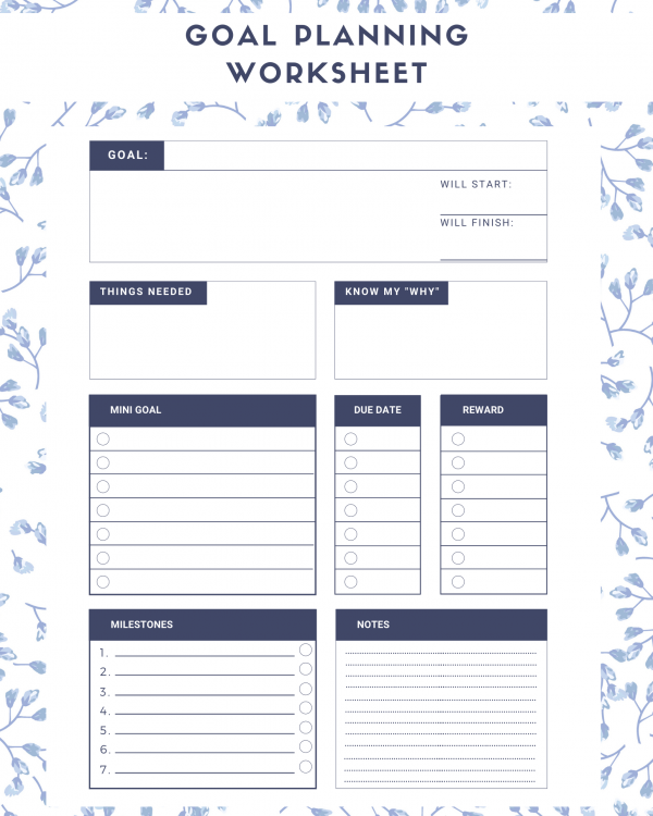 Goal Planning Worksheet